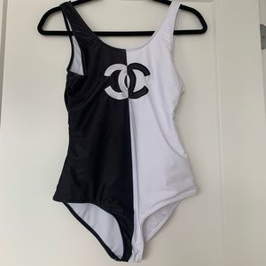 Brand new white & black one piece swimsuit